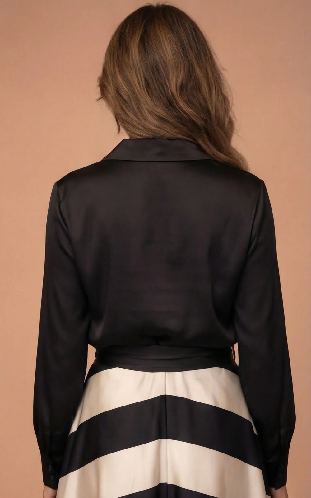 Zivara - Vestido maxi a rayas de tacto suave